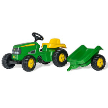 Load image into Gallery viewer, John Deere pedal tractor with trailer