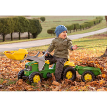 Load image into Gallery viewer, John Deere pedal tractor with loader and trailer