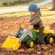 Load image into Gallery viewer, John Deere pedal tractor with loader and trailer