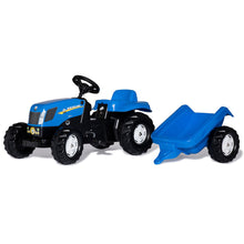 Cargar imagen en el visor de la galería, Tractor de pedales New Holland con remolque