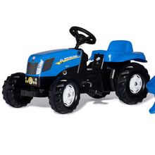 Cargar imagen en el visor de la galería, Tractor de pedales New Holland con remolque