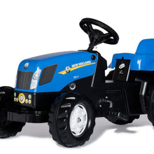 Cargar imagen en el visor de la galería, Tractor de pedales New Holland con remolque