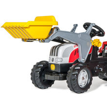 Cargar imagen en el visor de la galería, Tractor de pedales Steyr 6165 CVT con pala cargadora y remolque