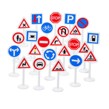 Load image into Gallery viewer, Road mat with toy cars and traffic signs