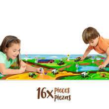 Cargar imagen en el visor de la galería, Alfombra de la Granja con Tractores de juguete