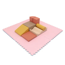 Cargar imagen en el visor de la galería, Alfombra Infantil Puzzle de Foam 180x180cm - Rosa Azul