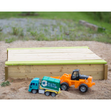 Carregar imatge al visor de la galeria, Arenero Infantil Wendi Deluxe con Tapa y Bancos Verdes 120 x 120 cm