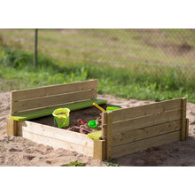 Carregar imatge al visor de la galeria, Arenero Infantil Wendi Deluxe con Tapa y Bancos Verdes 120 x 120 cm
