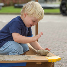 Carregar imatge al visor de la galeria, Arener infantil de fusta amb tendal - Eivissa 120 x 120
