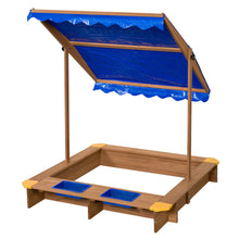 Carregar imatge al visor de la galeria, Arener infantil de fusta amb tendal - Eivissa 120 x 120