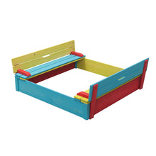 Carregar imagem no visualizador da galeria, Arenero infantil multi color con tapas y bancos - Sepp 120 x 120