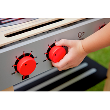 Cargar imagen en el visor de la galería, Barbacoa infantil de madera Gourmet Grill Hape con accesorios