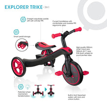 Load image into Gallery viewer, Tricycle and balance bike 2 in 1 Trike - Red