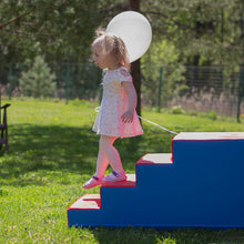 Load image into Gallery viewer, Foam Blocks for Motor Skills Stairs and Slide - Red and Blue
