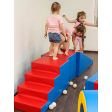 Load image into Gallery viewer, Foam Blocks for Motor Skills Stairs and Slide - Red and Blue