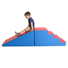 Load image into Gallery viewer, Foam Blocks for Motor Skills Stairs and Slide - Red and Blue