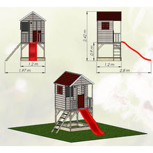 Cargar imagen en el visor de la galería, Casa de Madera Infantil para Jardín Summer Adventure House con Tobogán