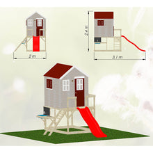 Cargar imagen en el visor de la galería, Casa infantil para jardín My Lodge con tobogán y cocina