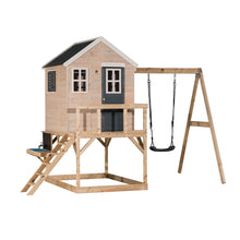 Load image into Gallery viewer, My Lodge children's garden playhouse with swing and kitchen