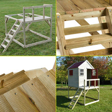 Load image into Gallery viewer, My Lodge children's garden playhouse with swing and kitchen