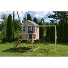 Load image into Gallery viewer, My Lodge children's garden playhouse with swing and kitchen
