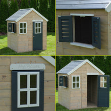 Load image into Gallery viewer, My Lodge children's garden playhouse with swing and kitchen