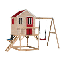 Load image into Gallery viewer, My Lodge children's garden playhouse with swing and kitchen
