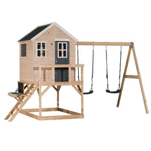 Cargar imagen en el visor de la galería, Casa infantil para jardín  My Lodge con columpio doble y cocina