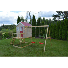 Cargar imagen en el visor de la galería, Casa infantil para jardín  My Lodge con columpio doble y cocina
