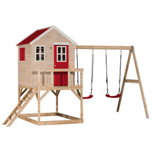 Load image into Gallery viewer, Wooden Playhouse - My Lodge with double swing