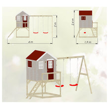 Load image into Gallery viewer, Wooden Playhouse - My Lodge with double swing