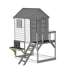 Cargar imagen en el visor de la galería, Casa infantil para jardín My Lodge con columpio, tobogán y cocina