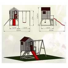 Load image into Gallery viewer, Wooden Playhouse - My Lodge with Swing and Slide