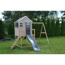 Load image into Gallery viewer, Wooden Playhouse - My Lodge with Swing and Slide