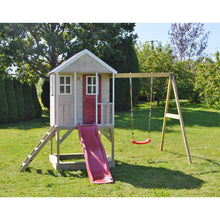 Load image into Gallery viewer, Wooden Playhouse - Nordic Adventure With Slide, Single Swing and Kitchen