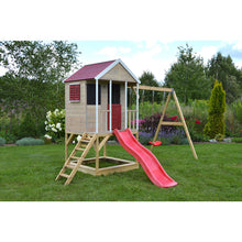 Carregar imatge al visor de la galeria, Casa infantil per a jardí Summer Adventure House amb gronxador doble i tobogan