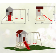 Carregar imatge al visor de la galeria, Casa infantil per a jardí Summer Adventure House amb gronxador doble i tobogan
