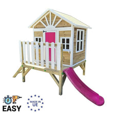 Cargar imagen en el visor de la galería, Casita Infantil de Madera Premontada VISBY Elevada 60 cm
