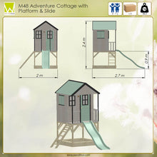 Carregar imagem no visualizador da galeria, Casita Infantil de Madera Adventure Cottage con Plataforma y Tobogán