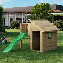 Cargar imagen en el visor de la galería, Casita Infantil de madera Fungoo TIBALU con Tobogán Verde