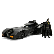 Cargar imagen en el visor de la galería, Coche Batmóvil 1989 de metal 1:24 con figura Batman – Jada Toys