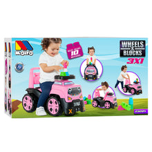 Cargar imagen en el visor de la galería, Correpasillos Coche SUV 3 en 1 Rosa con Juego de Bloques