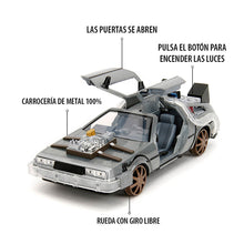 Cargar imagen en el visor de la galería, Coche DeLorean Time Machine — Regreso al Futuro III (1885) – Jada Toys