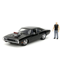 Carregar imatge al visor de la galeria, Coche Dodge Charger Fast & Furious con figura Dominic Toretto - Escala 1:24