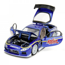 Load image into Gallery viewer, Mazda Street Fighter metal toy car with figure