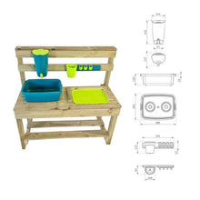 Cargar imagen en el visor de la galería, Cocinita infantil de madera para exterior CANDY con kit de cacharros de cocina