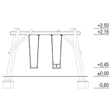 Cargar imagen en el visor de la galería, Columpio De Robinia Asientos Mixtos