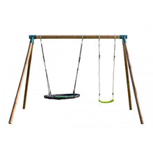 Load image into Gallery viewer, Double round wooden swing DOBLE PLUS XL