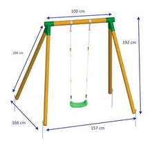 Cargar imagen en el visor de la galería, Columpio individual de madera redonda KILA L