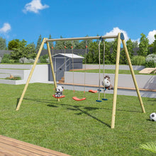 Carregar imatge al visor de la galeria, Gronxador triple per a jardí amb seient cara a cara - Harmonie Blou
